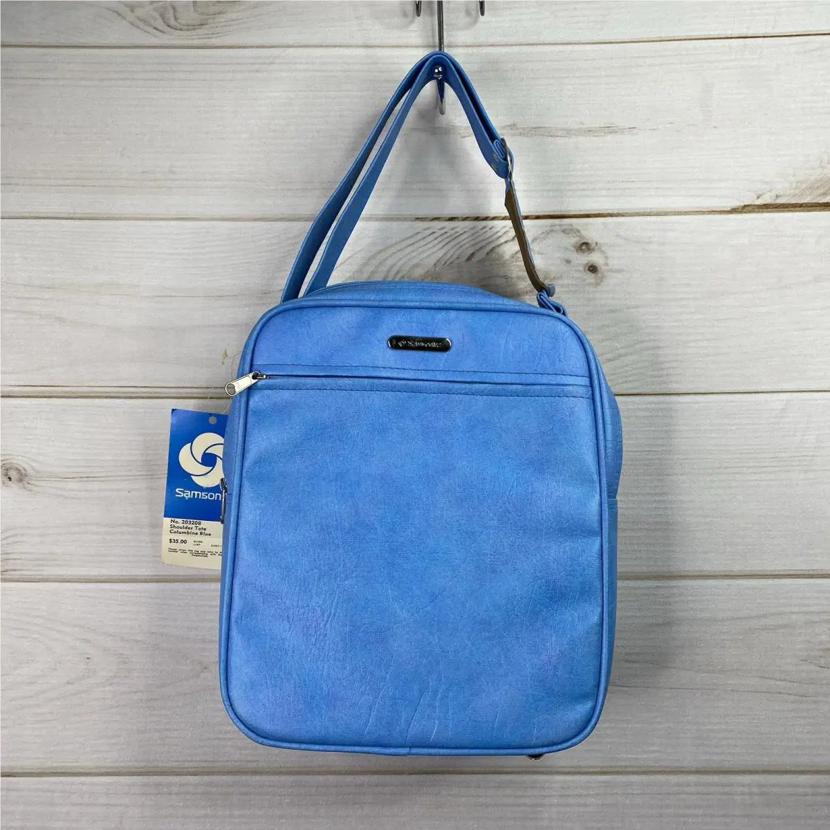 Retro Vtg Samsonite Silhouette Weekender Bag Luggage Blue/blue Shoulder Tote Nos
