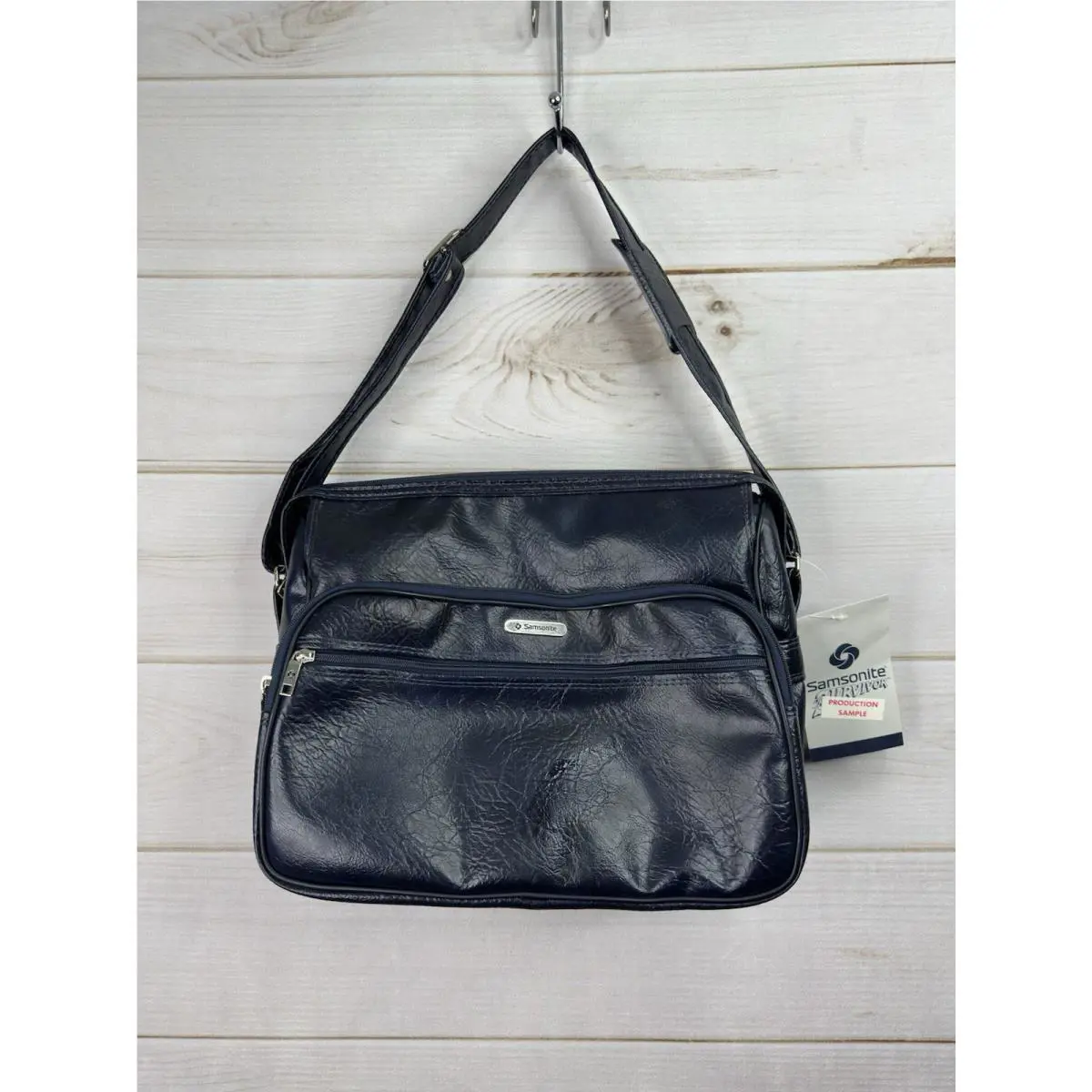 Retro Vtg Samsonite Silhouette Weekender Bag Luggage Navy Survivor Sample Nos