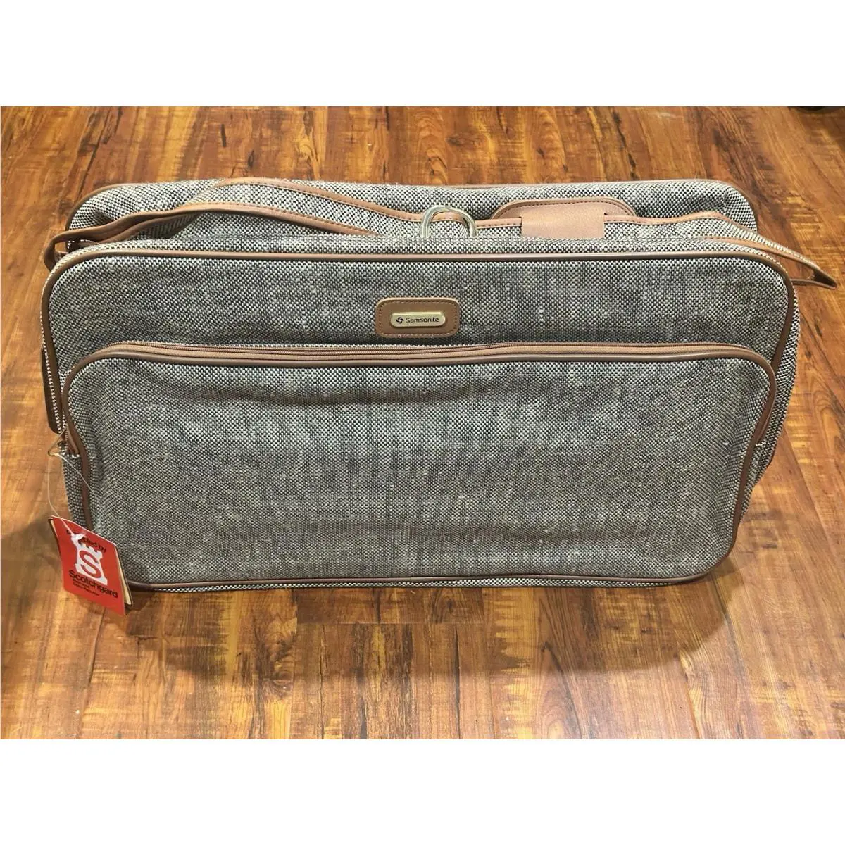 Vintage Nos Samsonite Special Collection Tweed Jute 22” Luggage Suitcase