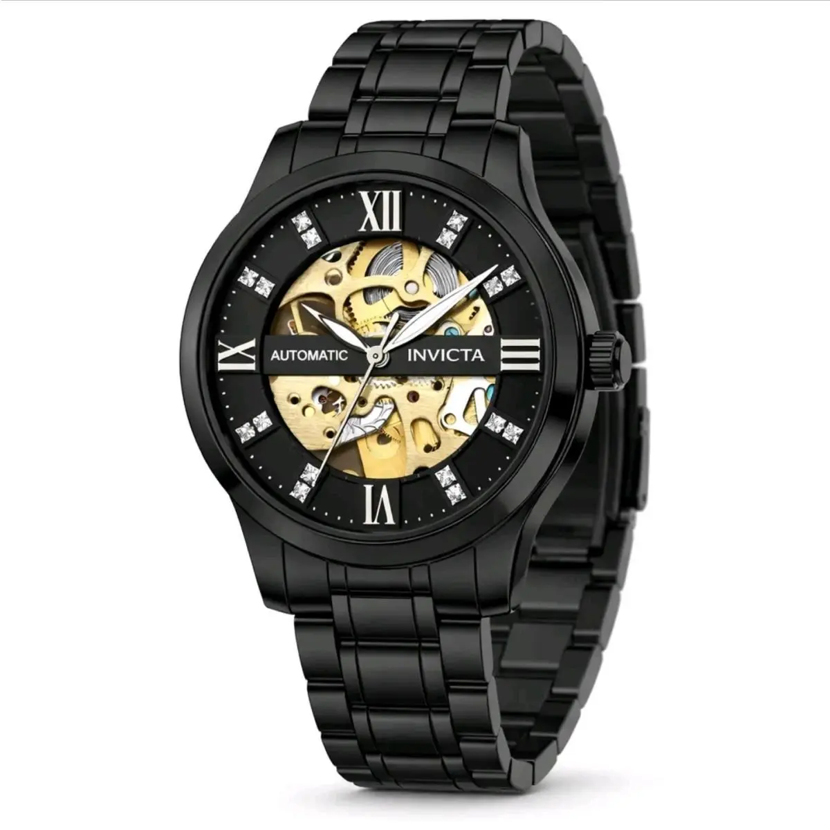 69505 Objet D Art Automatic Watch w/ Skeleton Dial 41mm Black by Invicta
