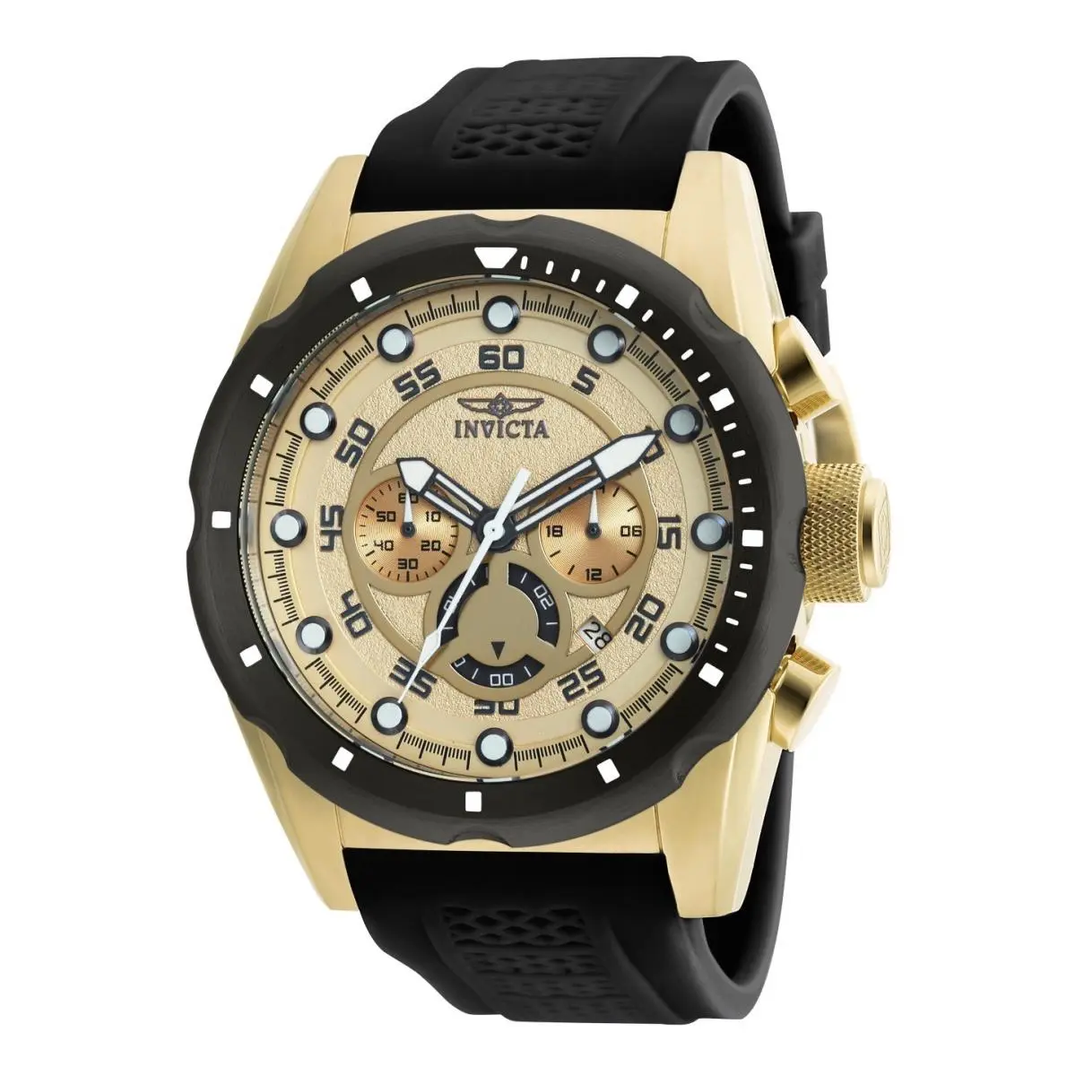 Invicta 20306 Speedway 18k Gold Plated Mens Wristwatch 50mm Quartz Analog