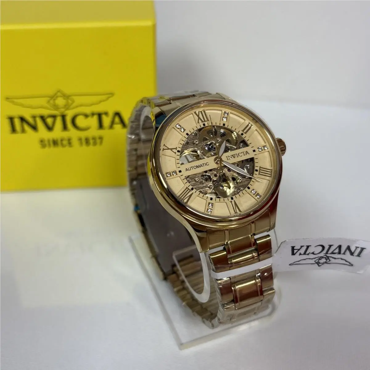 Invicta Objet D Art Automatic Men`s Watch w/ Skeleton Dial - 40mm Gold 69115