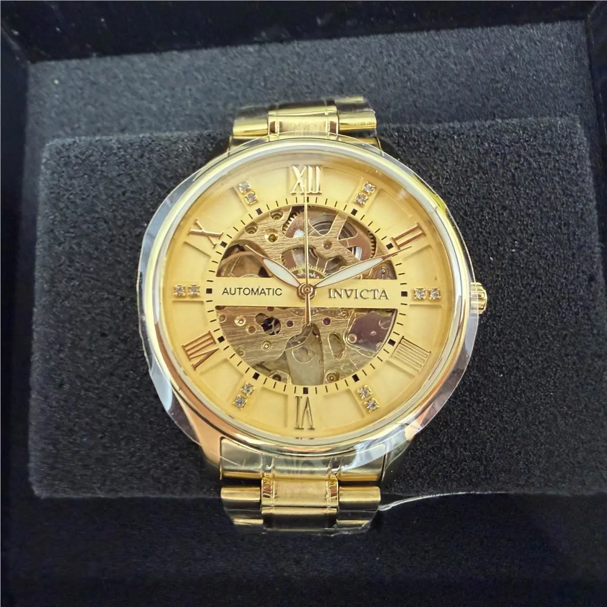 Invicta Objet D Art Automatic Men`s Watch w/ Skeleton Dial - 40mm Gold 69115