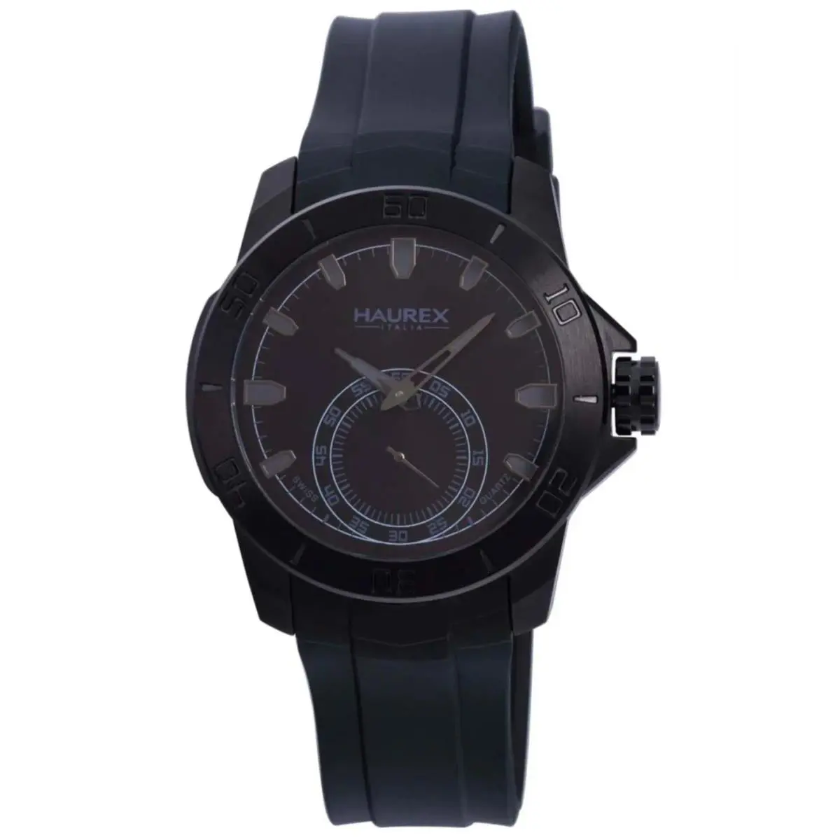 Haurex Italia Italy Acros 3N503UNN Black IP Designer Quartz Mens Wristwatch
