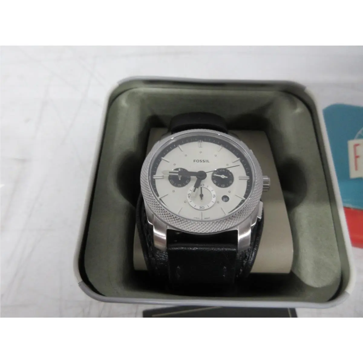 Fossil FS5921 Machine Chronograph Black Litehide Leather Strap Watch