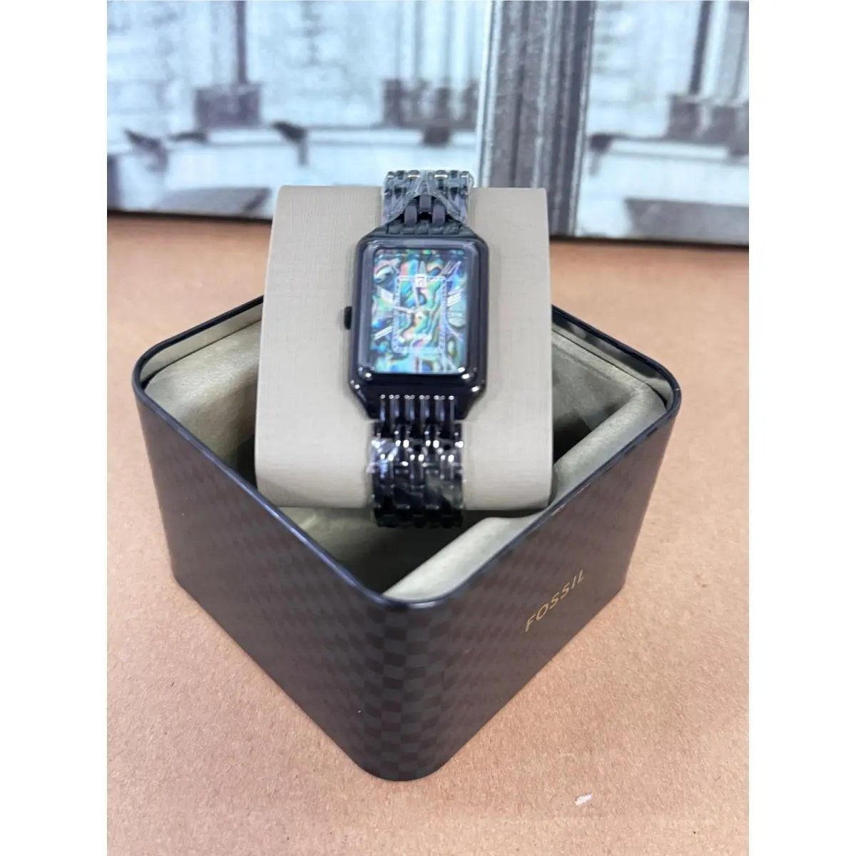 Fossil ES5340 Raquel Three-hand Date Black Stainless Steel Watch