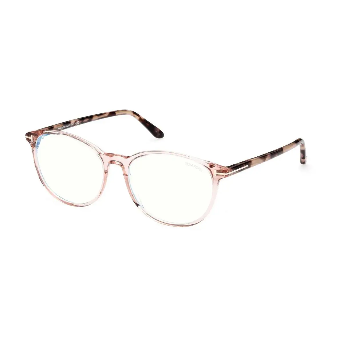 Tom Ford TF5810-B 072 Shiny Pink Havana Blue Block Eyeglasses