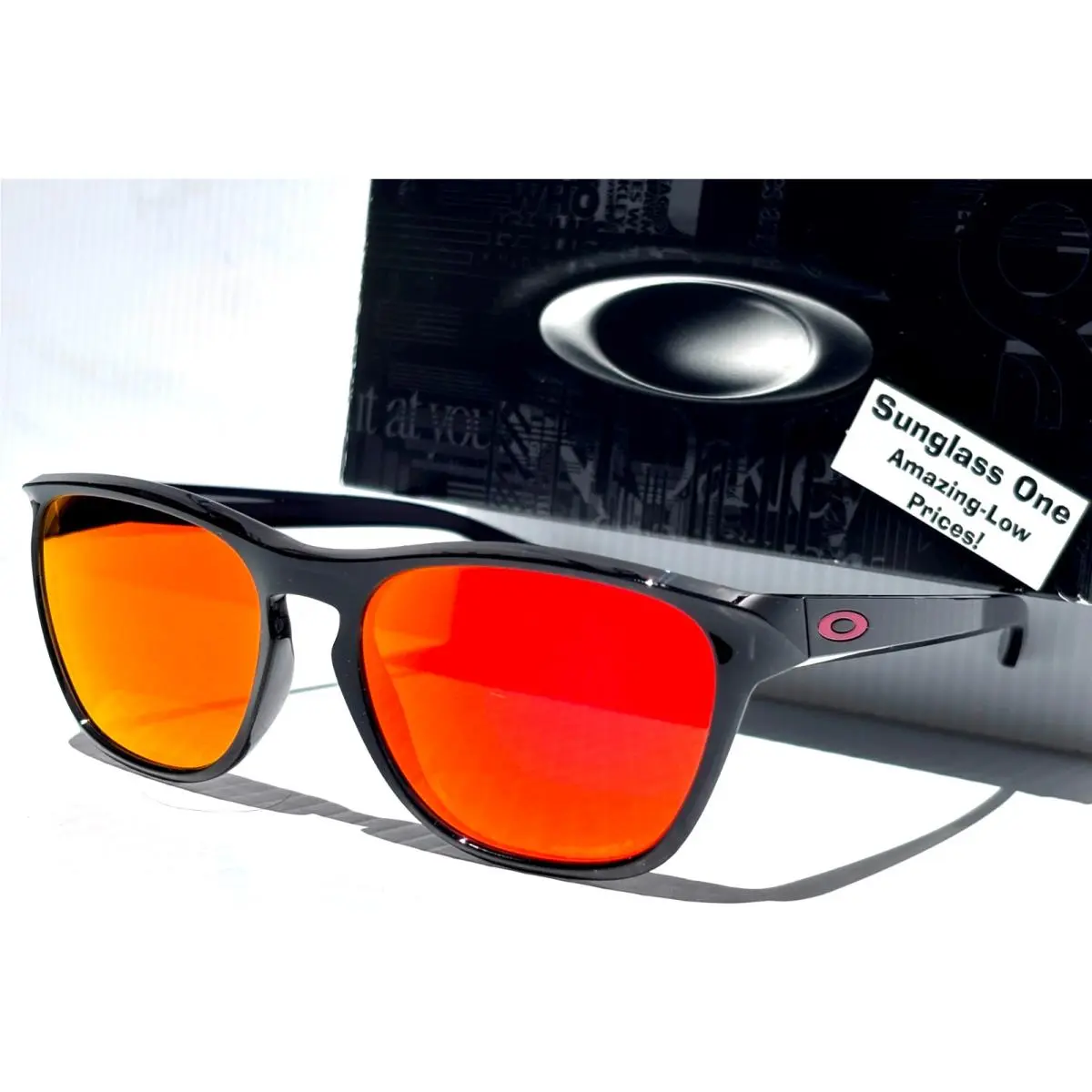 Manorburn Shiny Black Ink Prizm Ruby Mirror Lens Sunglass 9479-04 by Oakley