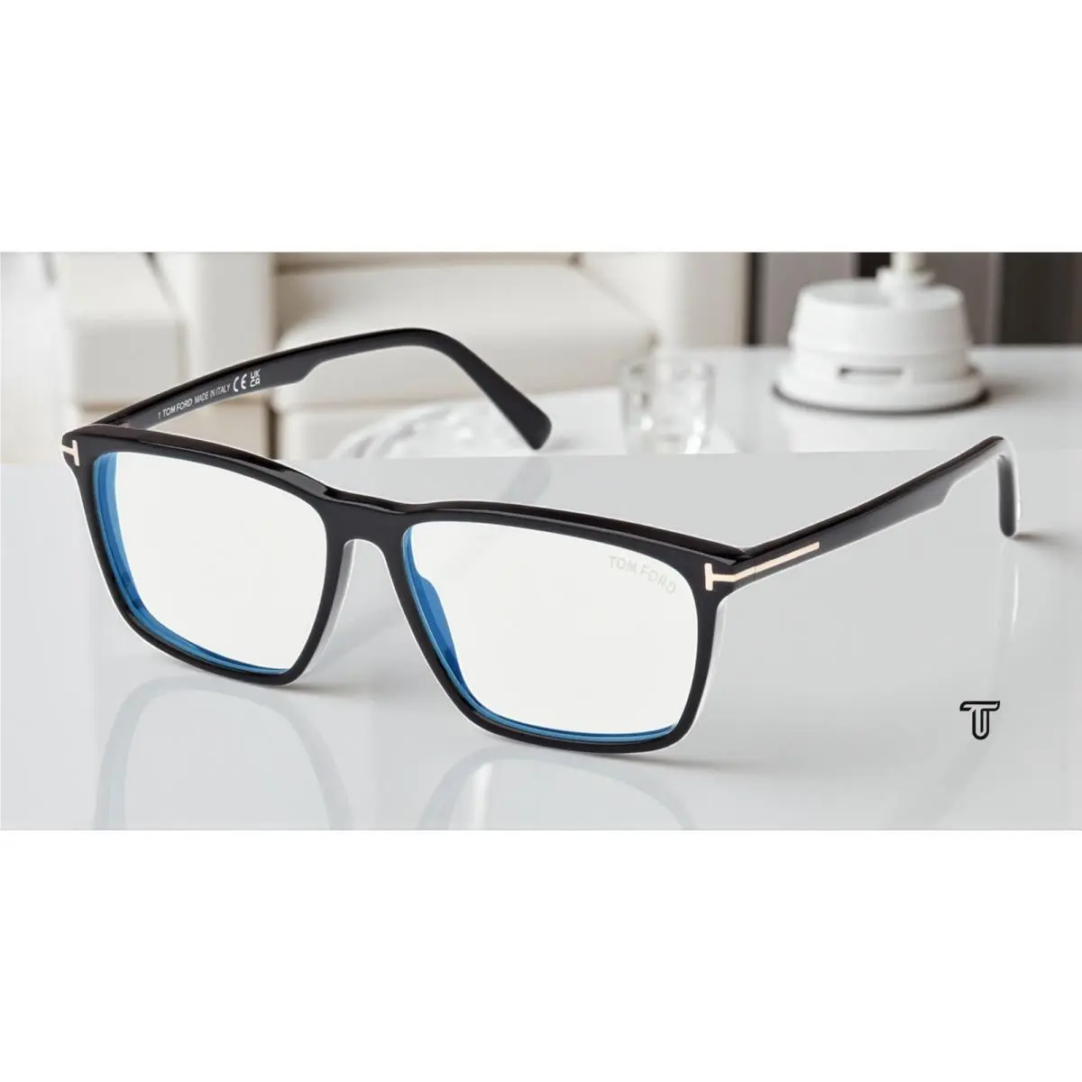 Tom Ford FT5959 B 001 BB Shiny Black 56 mm Men`s Eyeglasses