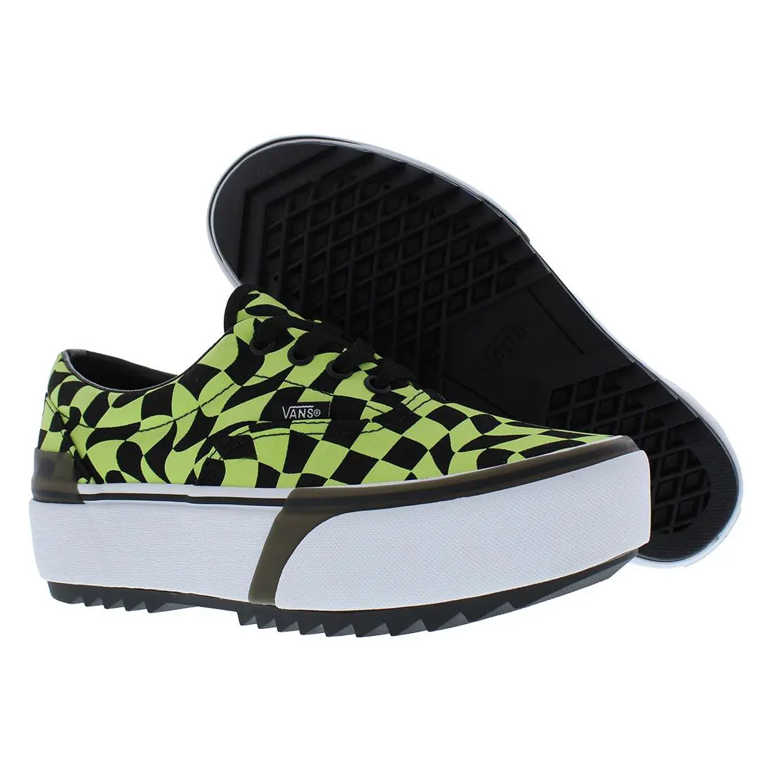 Vans Era Stacked Unisex Shoes Size 5.5 Color: Warp Check Glow/black - Warp Check Glow/Black, Main: Multi-colored