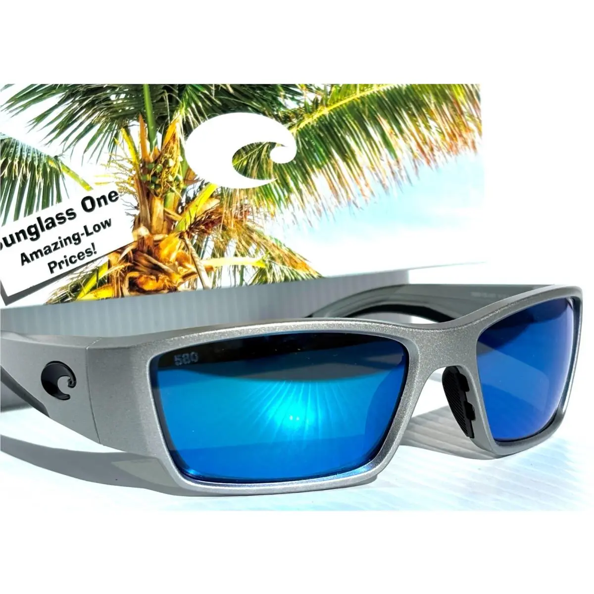 Costa Corbina Pro Silver Metallic Polarized Blue 580G Glass Sunglass 9109-06