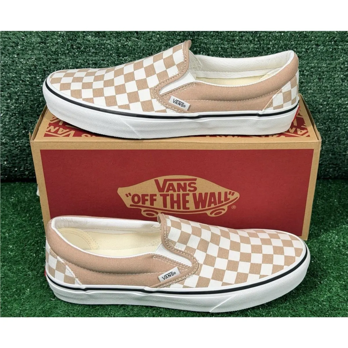 Classic Slip-on Color Theory Checkerboard Men 8.5 / Women 10 Warm Taupe by Vans