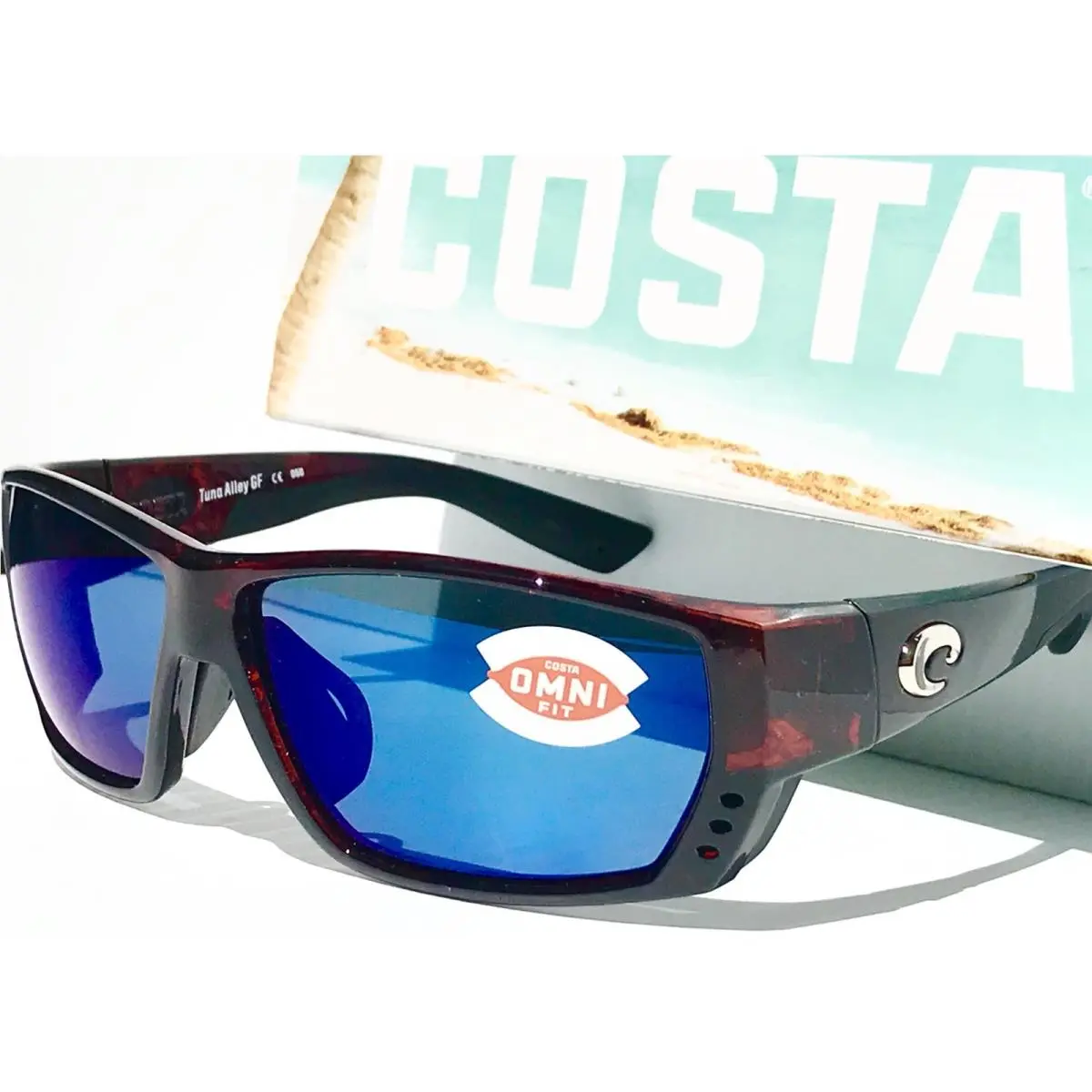 Costa Del Mar Tuna Alley Tortoise Polarized Blue 580P Sunglass 9009F TA 10GF