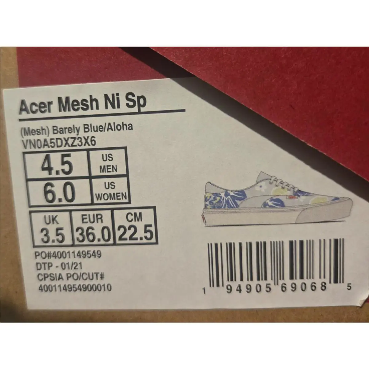Vans shoes - VANS Acer Ni - Acer - VN0A5DXZ3X6 - Barely Blue/Aloha 8