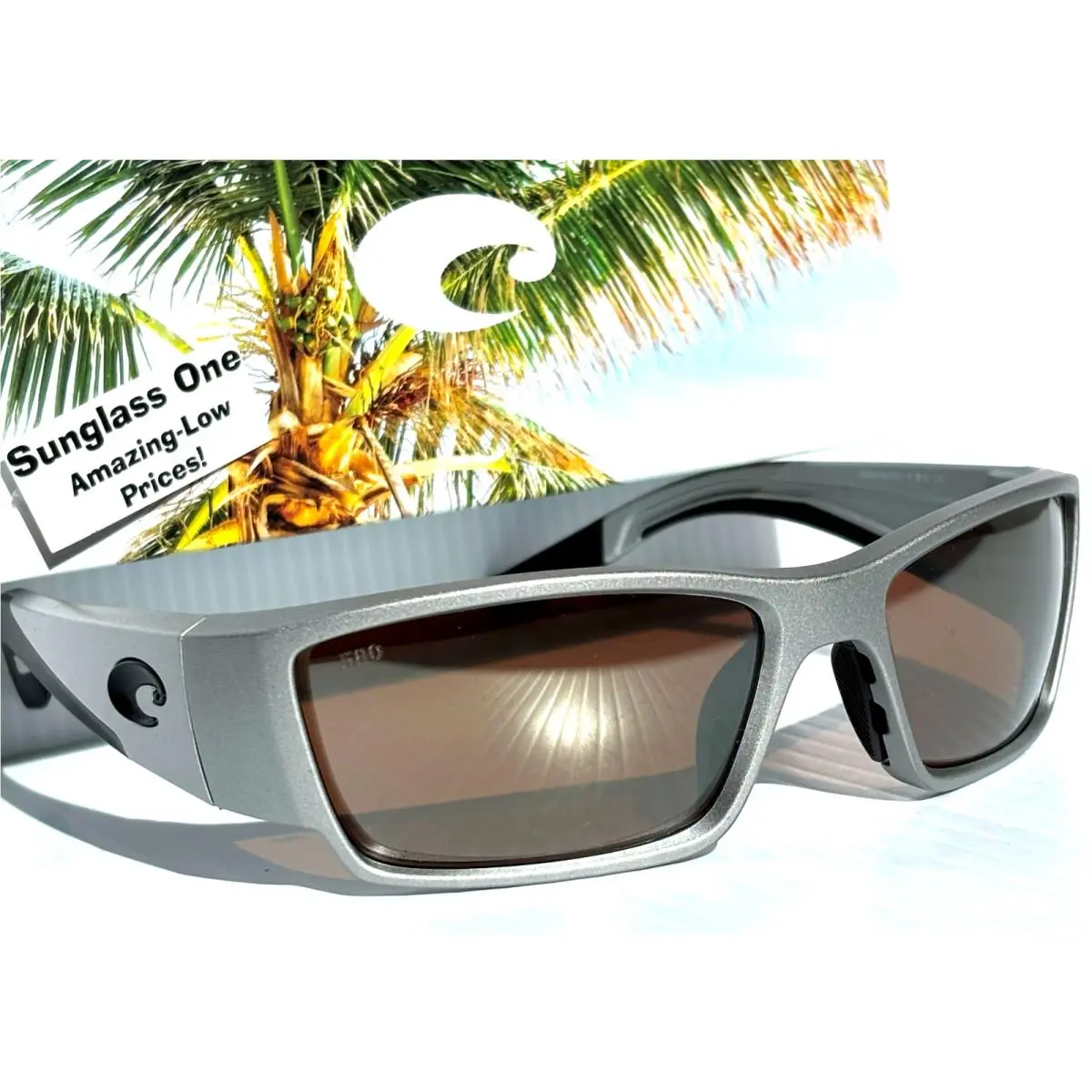Costa Corbina Pro Silver Metallic Polarized Copper 580G Glass Sunglass 9109-08