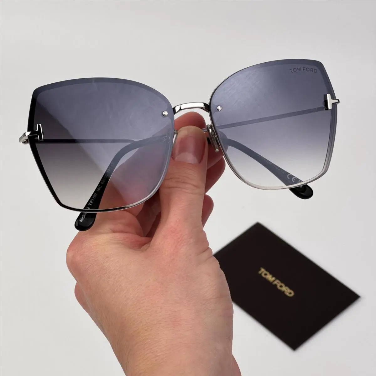 Tom Ford Women Sunglasses Palladium Smoke Mirror Butterfly FT1107 16C