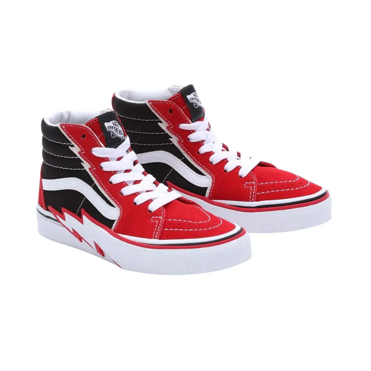 Size 7.5 Vans Sneakers Sk8-Hi Bolt Racing-red Black White Suede Skate Shoe