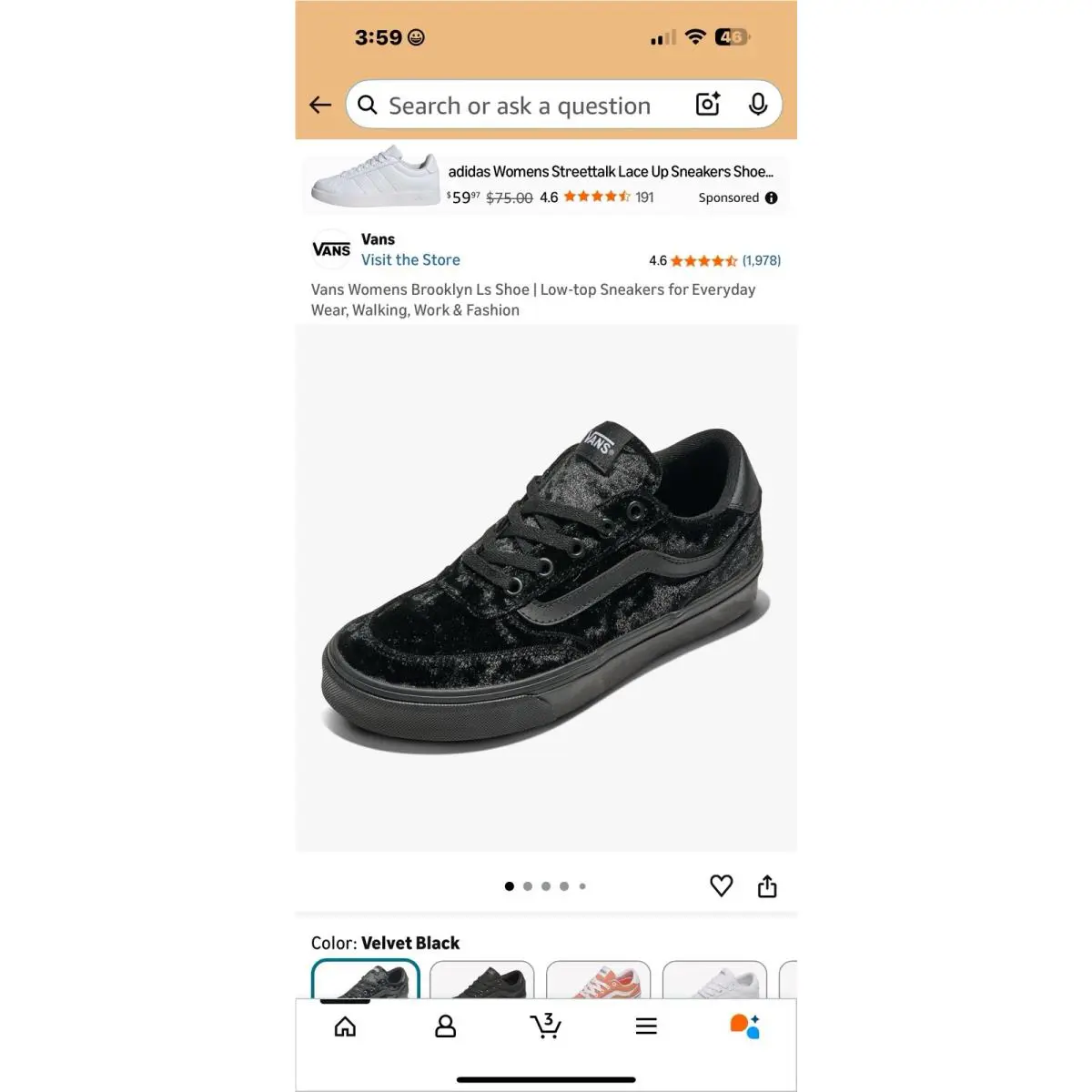 Vans Old Skool Velvet Velvet Black/black VNOA38G1NQ9