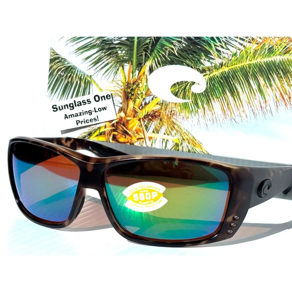 Costa Del Mar Cat Cay Wetlands Polarized Green Mirror 580P Sunglass 9024-35