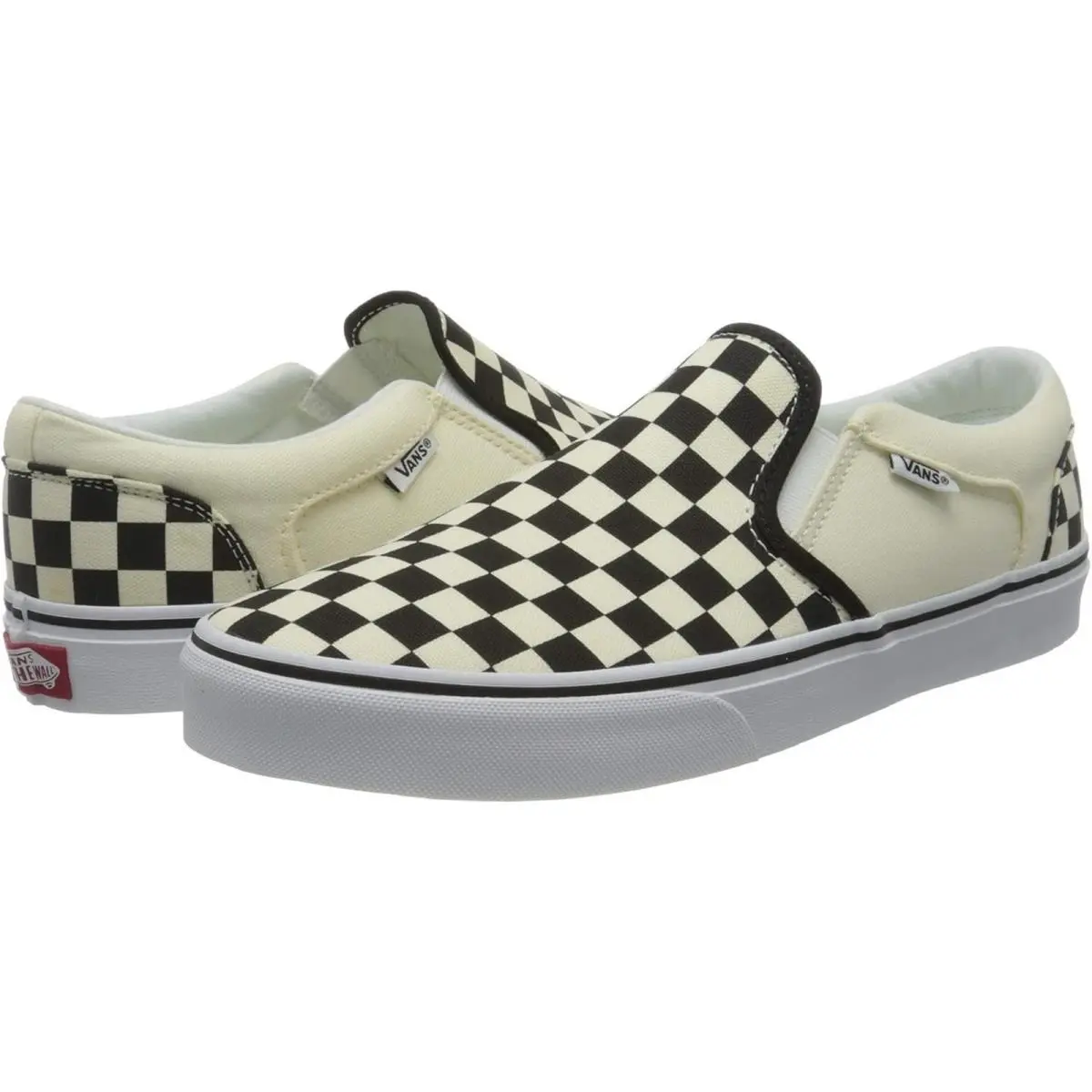 Classic Slip ON Checkerboard Shoes Sneaker Black/ White Men 7.5 Women 9 by Vans