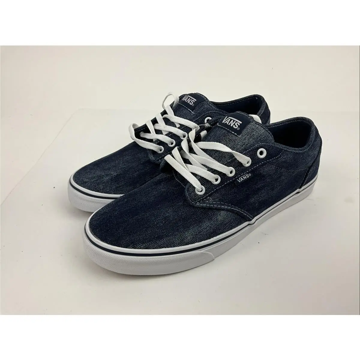 Vans Mens Size 13 Atwood Denim Acid Wash Navy White VN=0XB0FDH