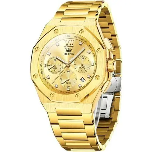 Invicta Reloj De Acero Inoxidable Bañado en Oro Para Hombre