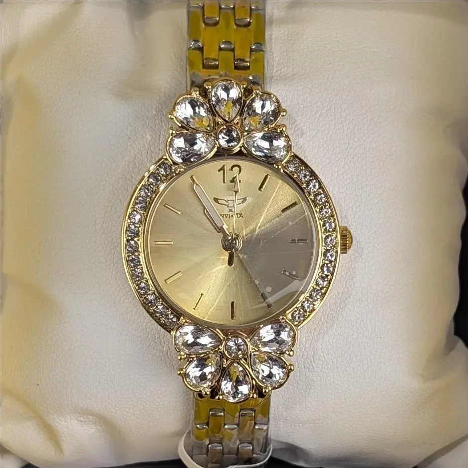 Invicta Wildflower Women`s 30mm Watch Silver Rose Gold Tone Dial 69105