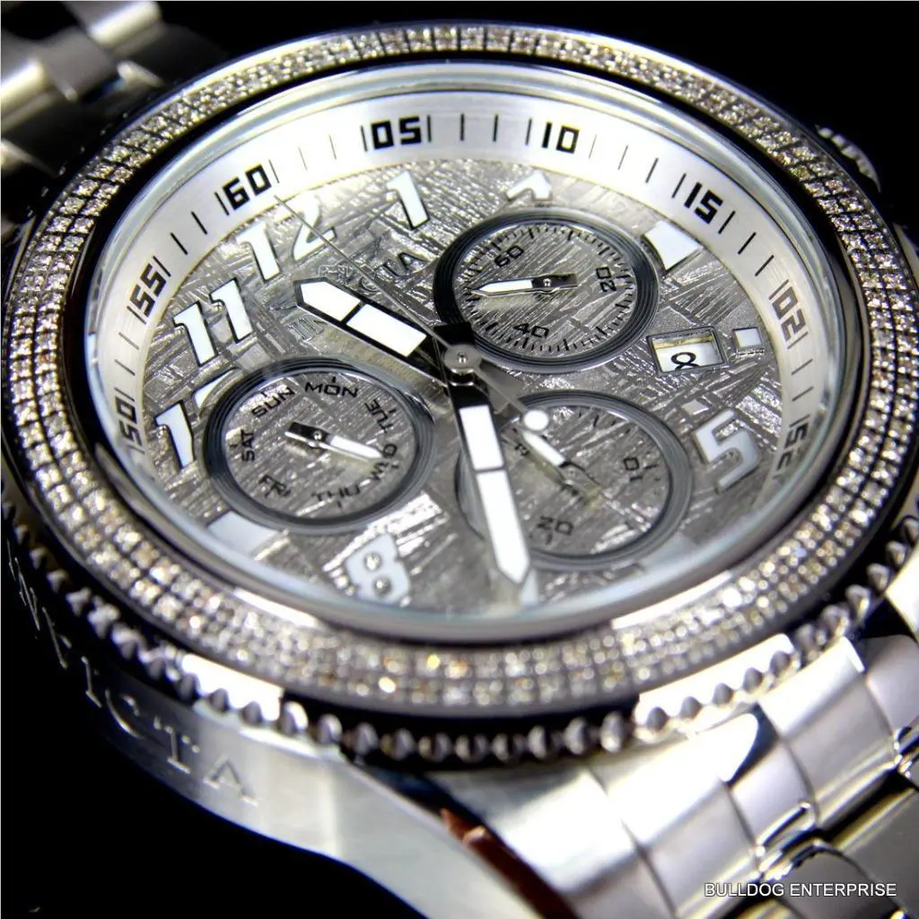Invicta Ocean Prestige .81ctw Diamonds Meteorite Steel Swiss Movt 50mm Watch