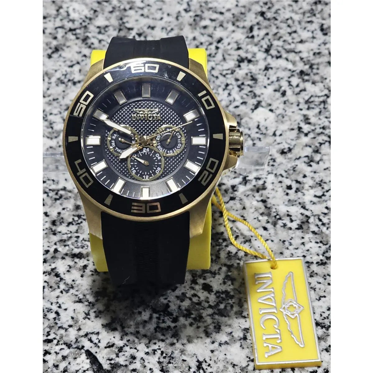 Invicta Pro Diver Impact Men’s Watch 50mm Black Gold Quartz 28001