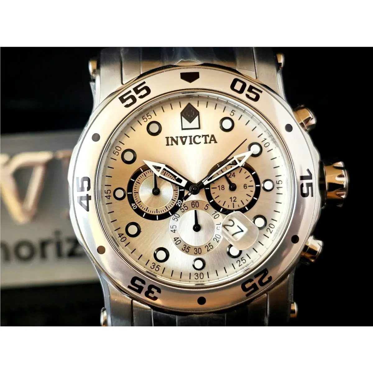 Invicta Pro Diver Men`s Watch 48mm Steel with Extra Interchangeable Strap w/ Box