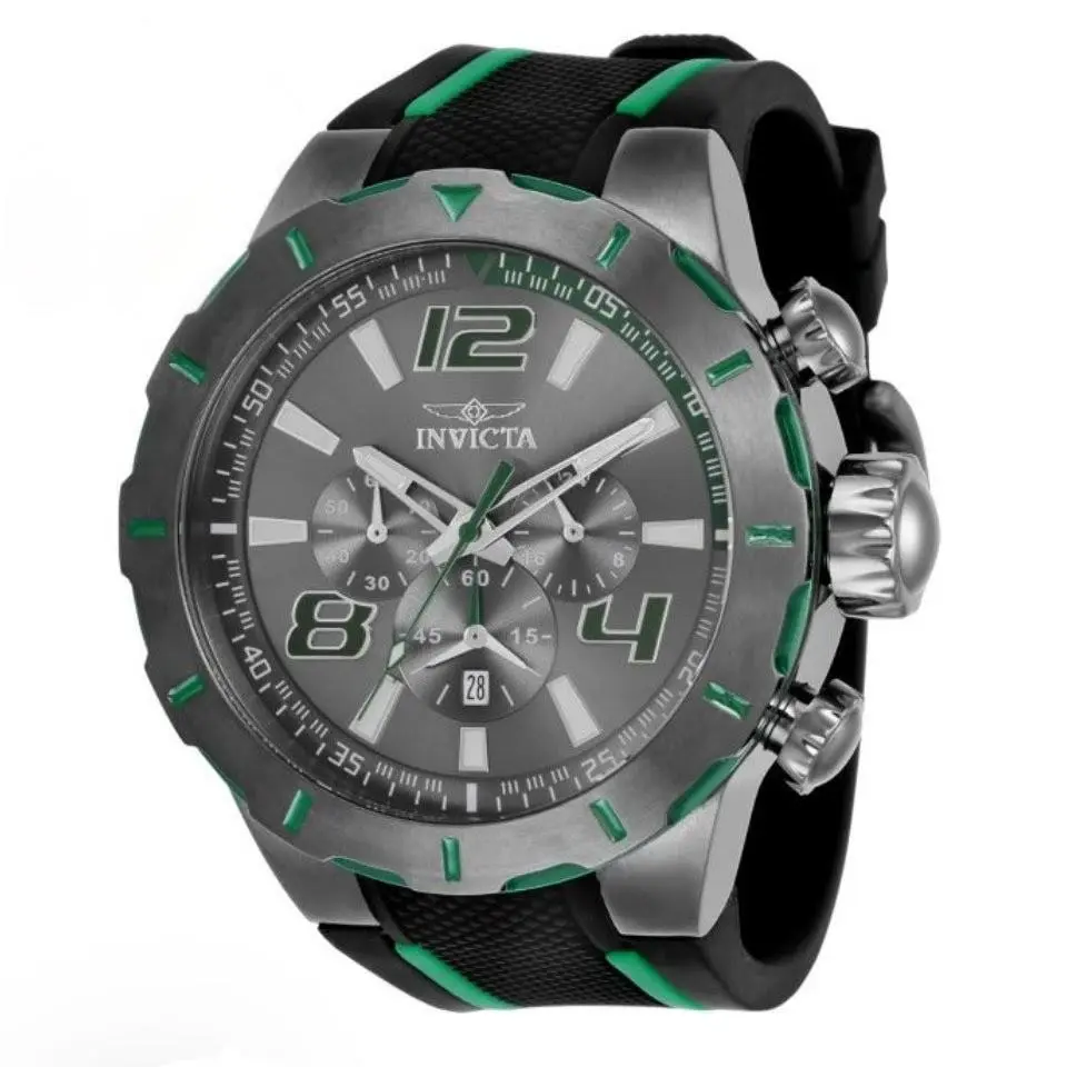 Invicta S1 Rally Overdrive Men`s 52mm Watch Gunmetal Black Green Tritnite 35737