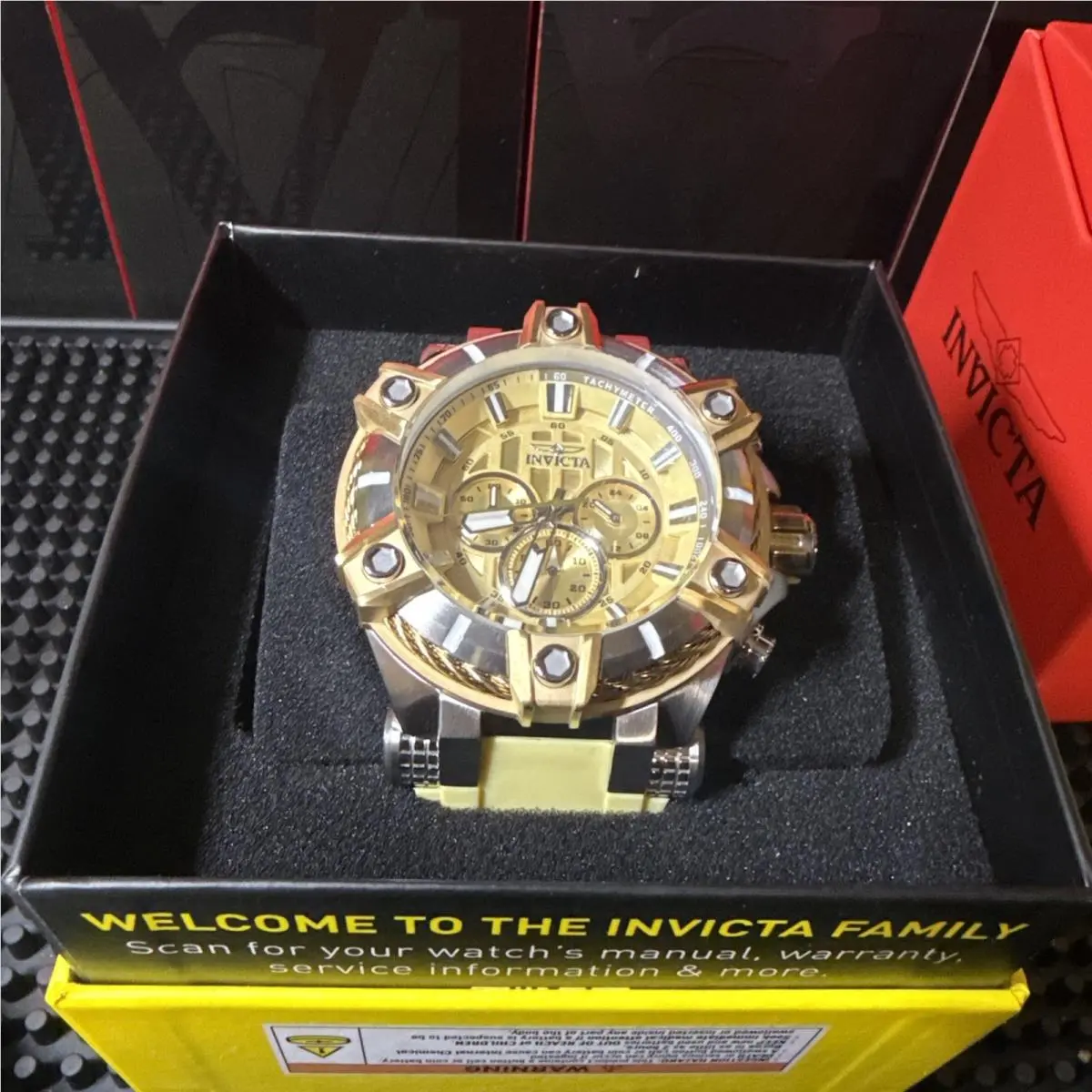 Invicta Bolt Surge 52MM Japan Chronograph Ivory Yellow Ivory Strap 49808