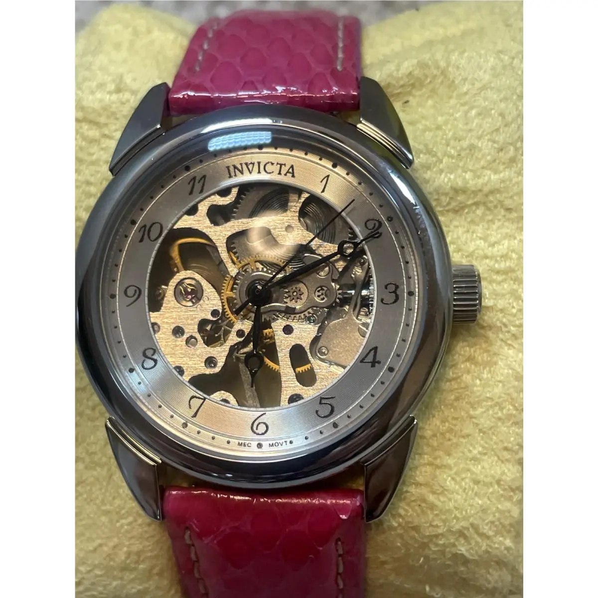Invicta Specialty Mechanical Women`s Watch 36mm Pink Leather