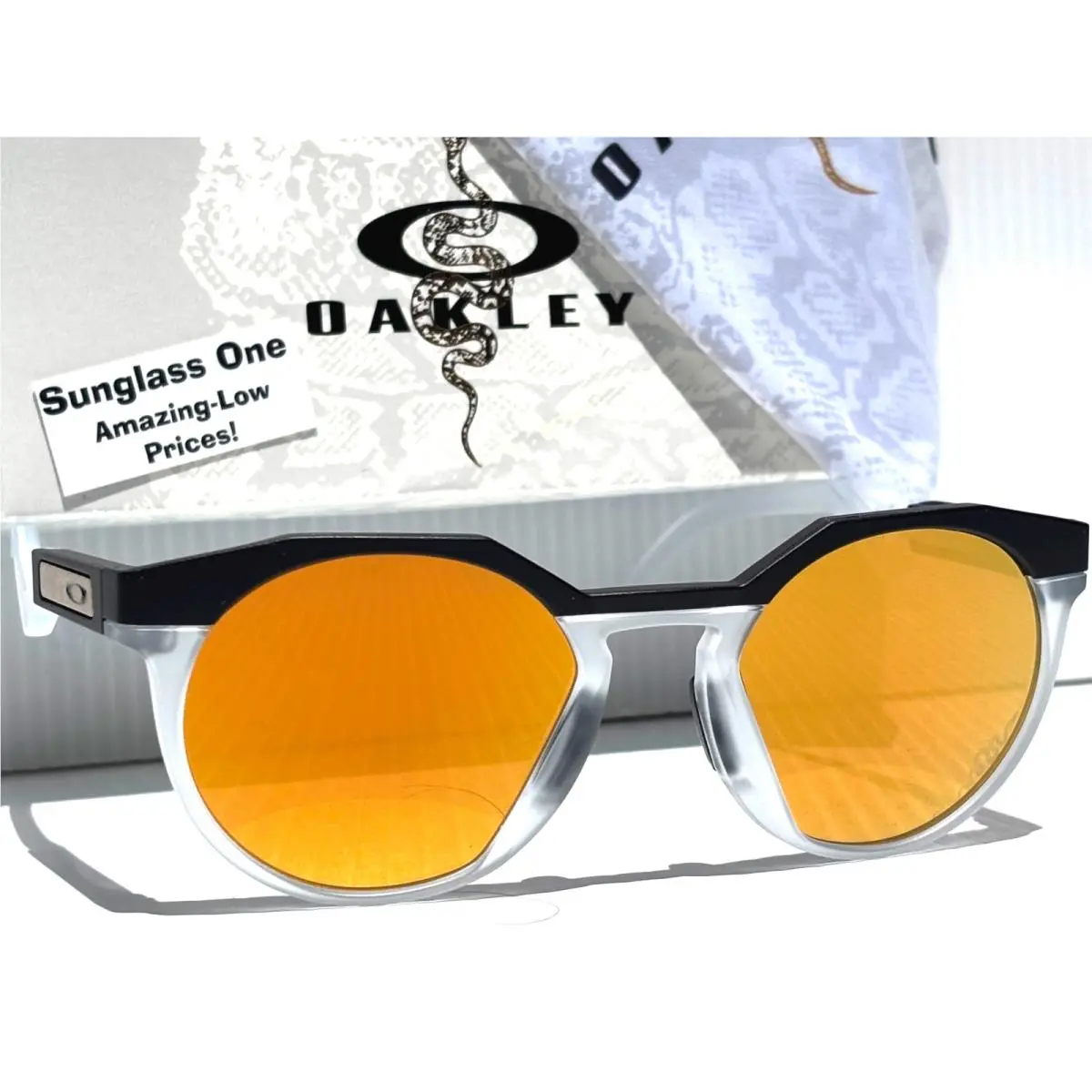 Hstn Matte Black Matte Clear Prizm 24K Gold Lens Sunglass 9242-16 by Oakley