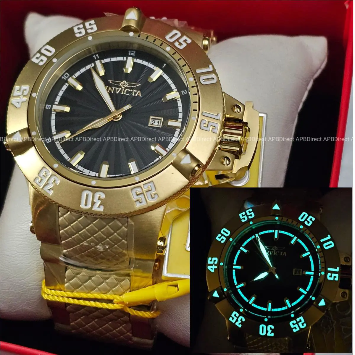 Invicta - Gold Plated- Subaqua Noma Iii - 500m WR Lume Bezel Quartz Mens Watch