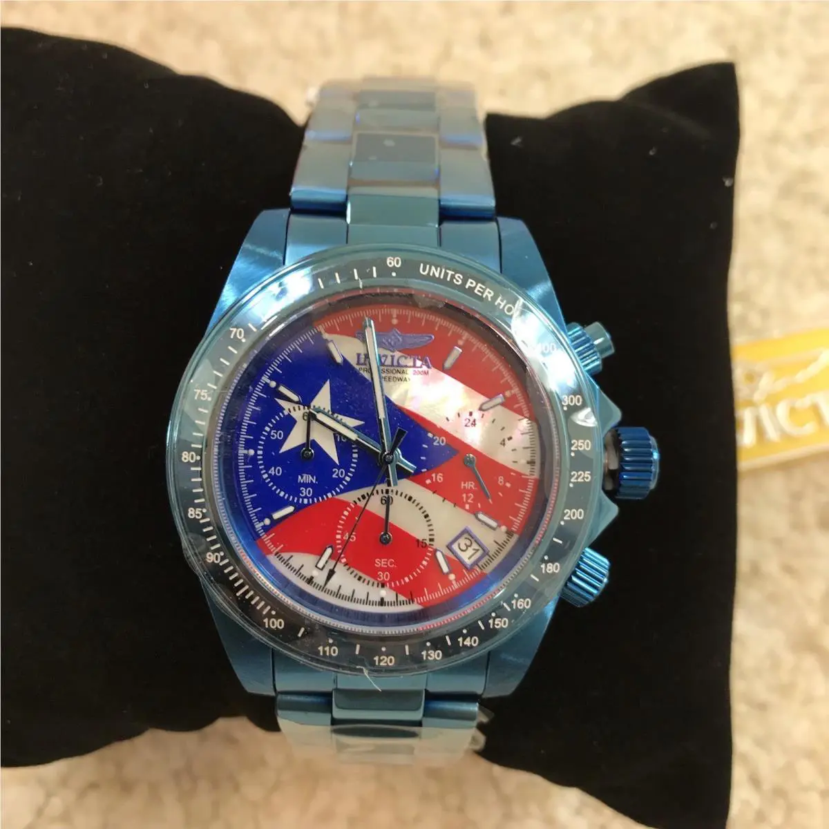 Invicta Speedway Puerto Rico Edition Men`s 40mm Deep Blue Chrono Watch 46113