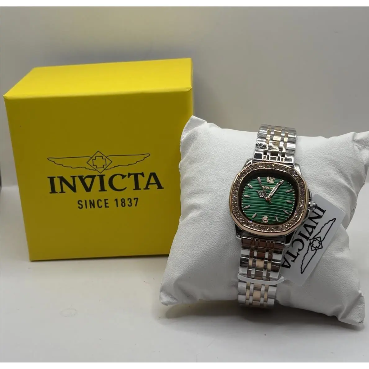 Invicta Wildflower Ember Women’s Watch Two Tone Green Dial Crystal Bezel