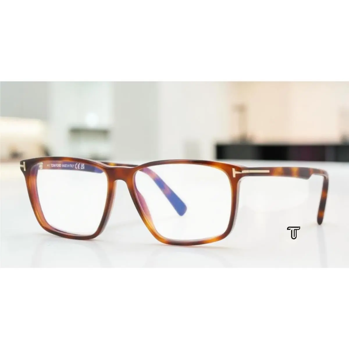 Tom Ford FT5959 B 053 BB Blonde Havana 56 mm Men`s Eyeglasses