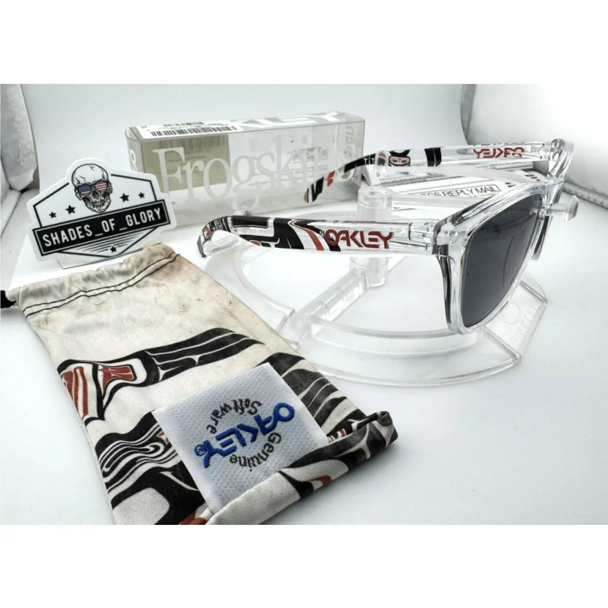 Frogskins Danny Kass Polished Clear Grey Sunglasses 24-338 Collector Rare by Oakley