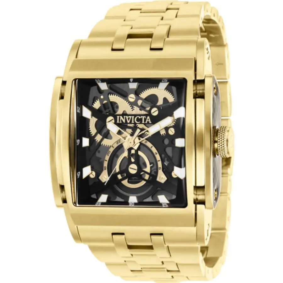Invicta Speedway Black Dial Men`s 47mm Gold Stainless Steel Quartz Watch