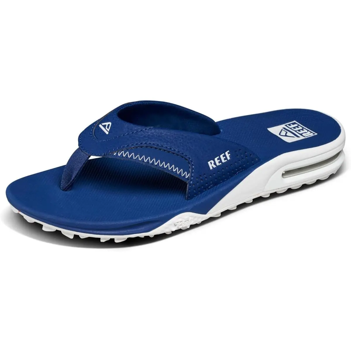 Men`s Fanning Pregame Bottle Opener Flip Flops All Colors Sizes Navy/White by Reef