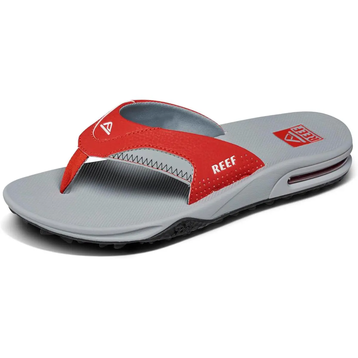 Men`s Fanning Pregame Bottle Opener Flip Flops Red/Grey by Reef