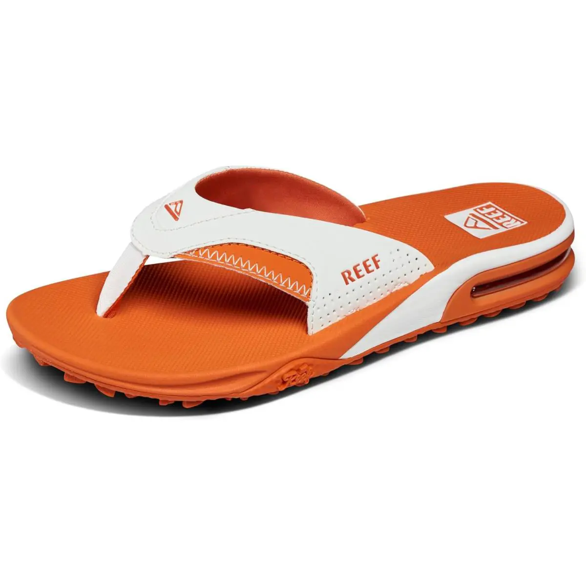 Men`s Fanning Pregame Bottle Opener Flip Flops White/Orange by Reef