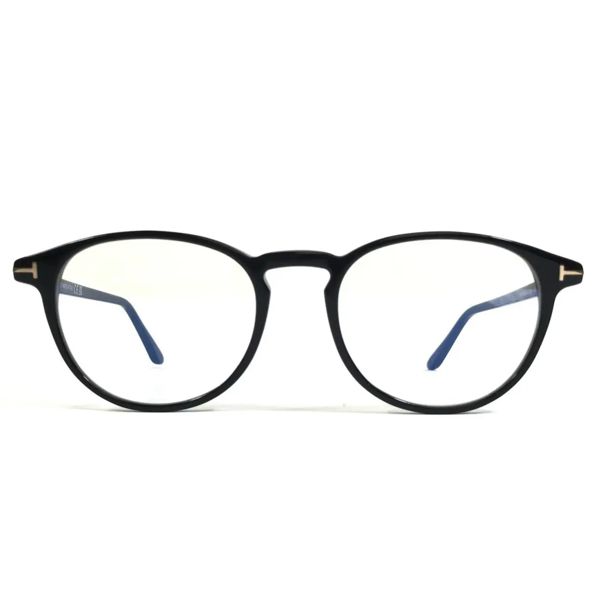 Tom Ford Eyeglasses Frames TF5803-B 001 Shiny Black Round Full Rim 51-19-145