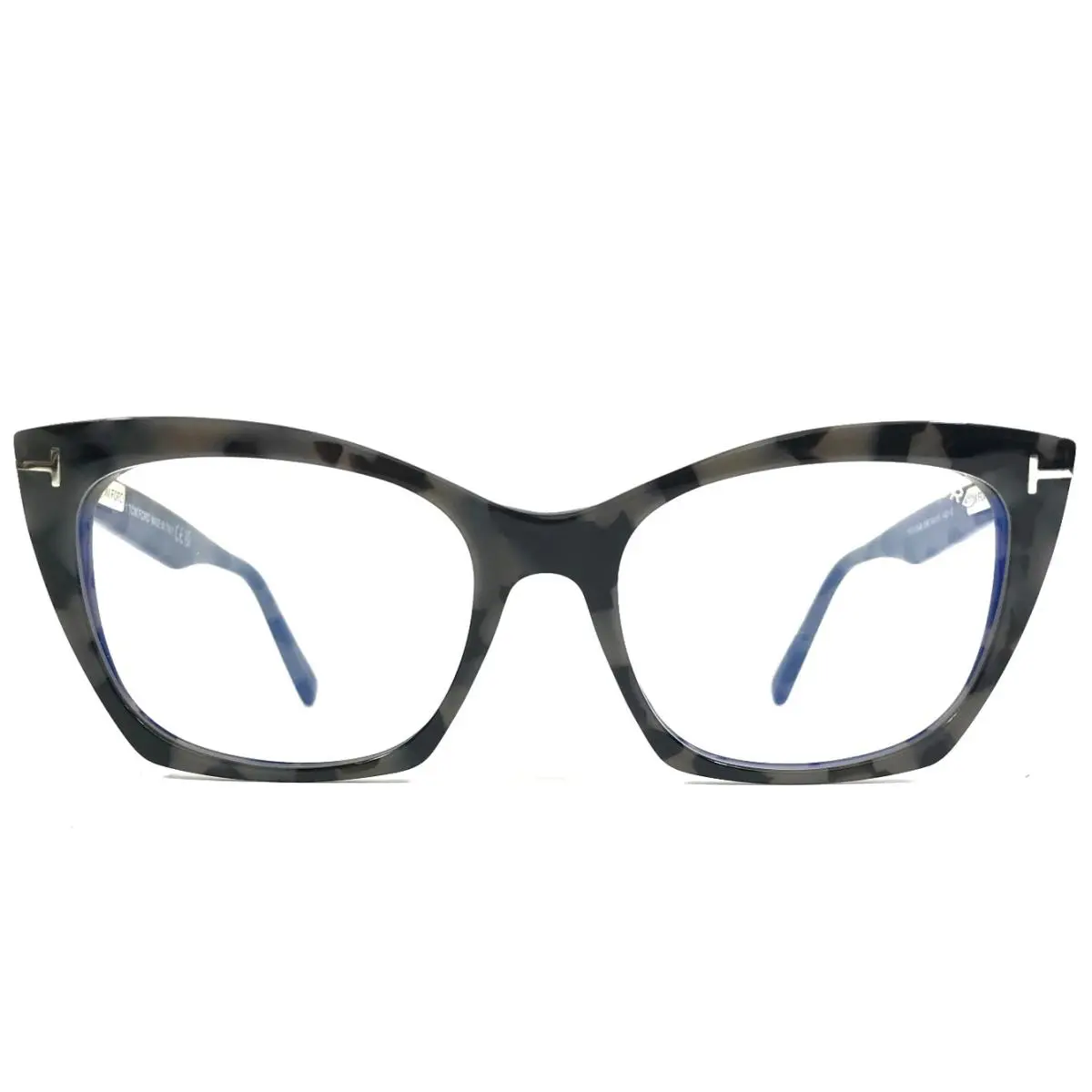 Tom Ford Eyeglasses Frames TF5709-B 056 Shiny Dark Gray Havana Cat Eye 54-17-140