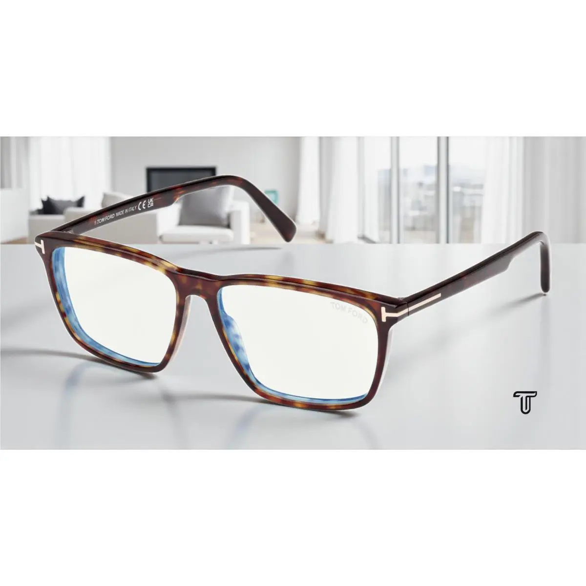 Tom Ford FT5959 B 052 BB Dark Havana 56 mm Men`s Eyeglasses