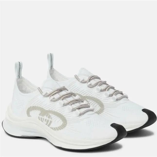 Gucci Men`s Interlocking G Logo Run Sneakers Shoes US 13.5 / Eur 46.5 - White