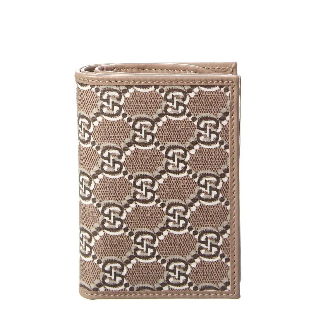 Gucci Medium Gg Shadow Canvas Leather Wallet Women`s Beige