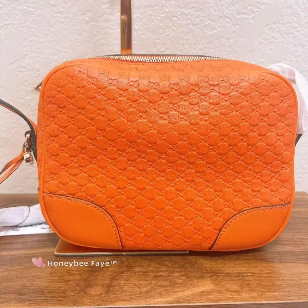 Gucci Micro Shima Tassel Crossbody Bag Orange Leather