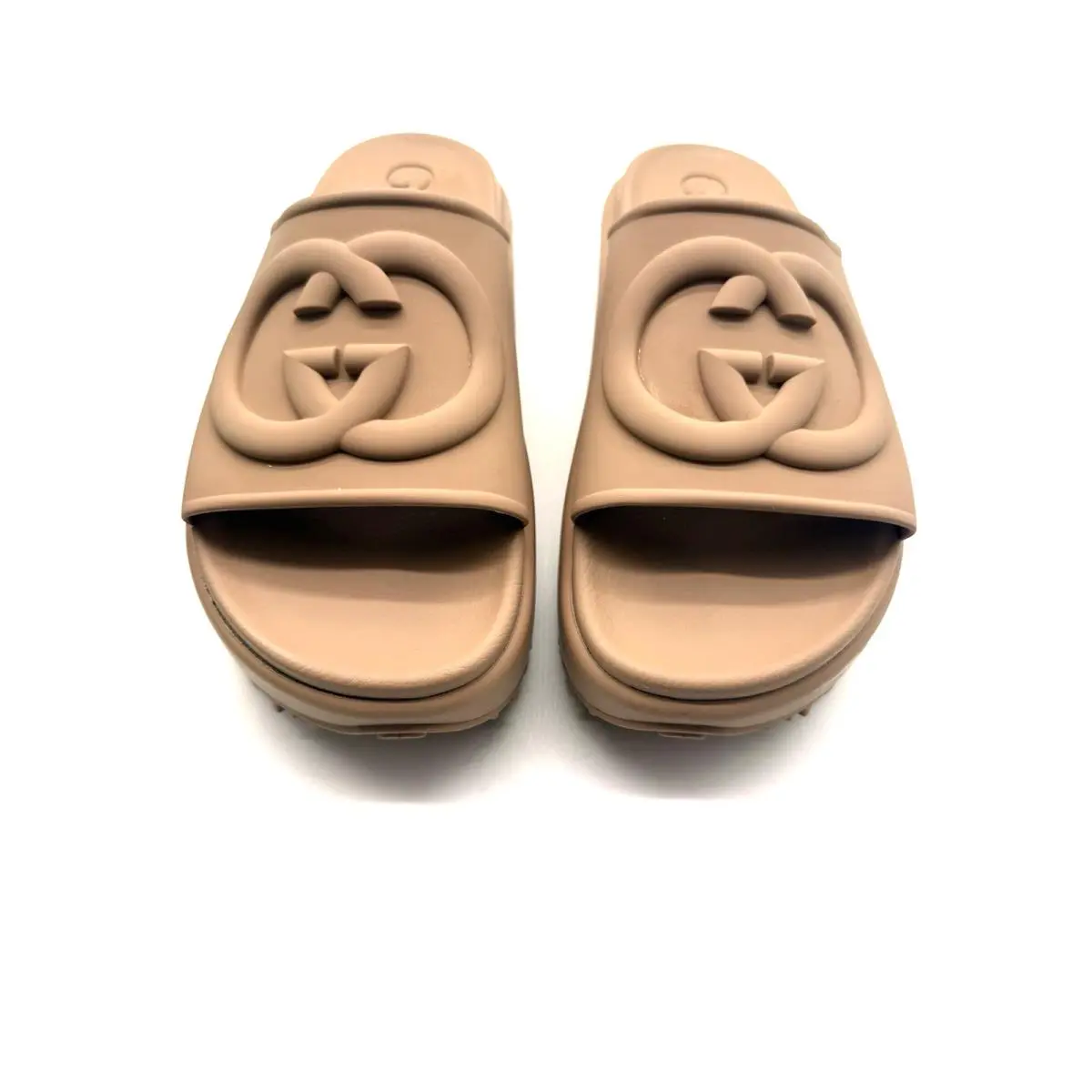 Gucci Women`s Miami Interlocking G Logo Slide Sandal Size 10 US